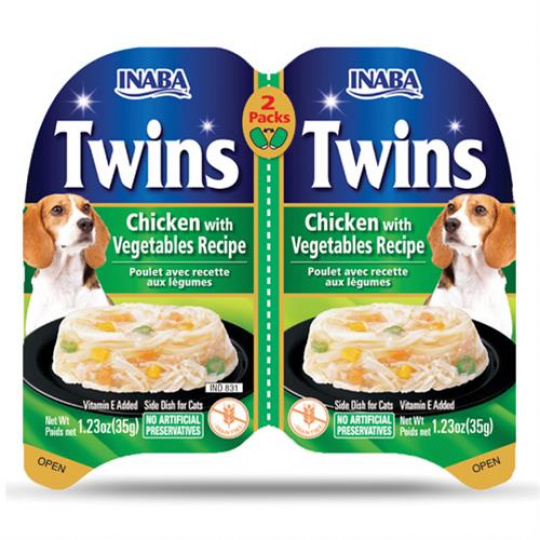 Inaba Twin Packs Dog Kapsička Kuracie so zeleninou 80 g