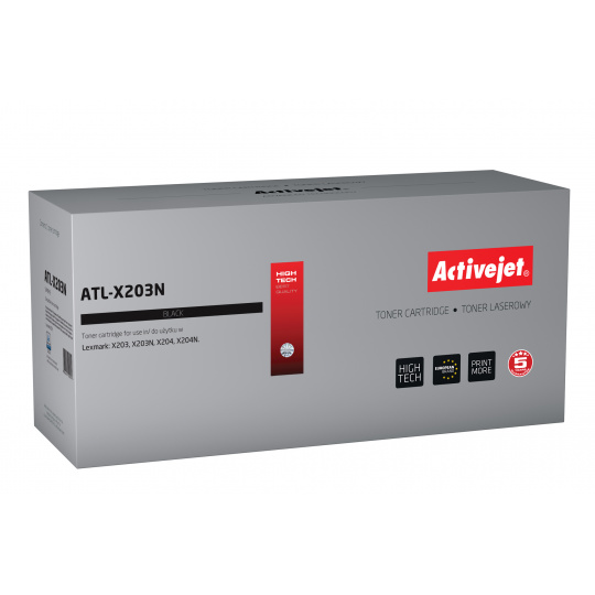 Activejet tonerová kazeta ATL-X203N (náhradní Lexmark X203A21G; Supreme; 2500 stran; černá)