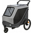 Vozík za bicykel s funkciou rýchleho skladania, L: 74 x 95 x 103/143 cm, nosnosť max. 30 kg, sivá
