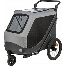 Vozík za bicykel s funkciou rýchleho skladania, L: 74 x 95 x 103/143 cm, nosnosť max. 30 kg, sivá