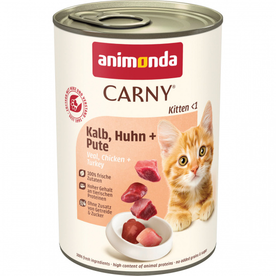 ANIMONDA konzerva CARNY Kitten - teľacie + kuracie + morčacie 400g