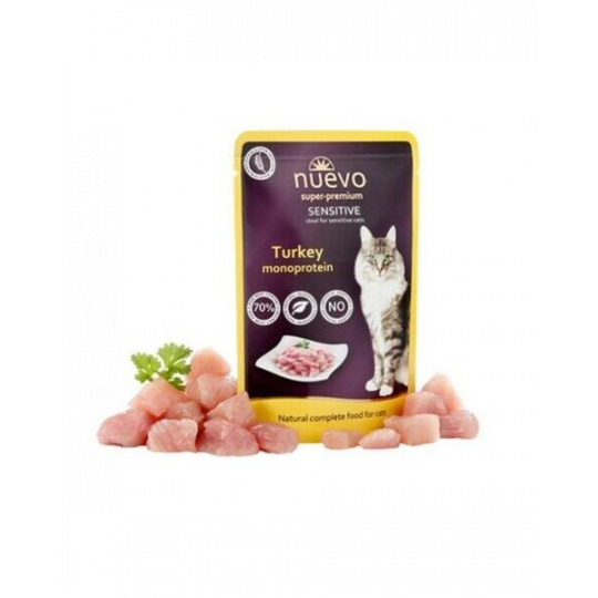 NUEVO cat Adult Sensitive Mono Turkey bal. 16 x 85 g kapsičky NUEVO cat Adult Sensitive Mono Turkey bal. 16 x 85 g kapsičky