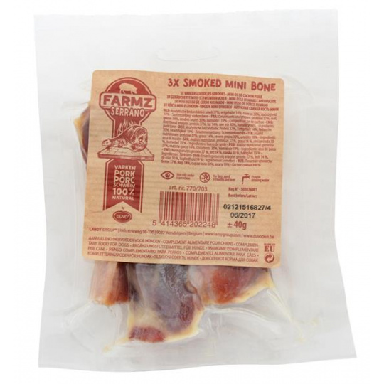 Pamlsok DUVO+ Serrano sušené kostičky bravčové údené 3 ks Pamlsok DUVO+ Serrano sušené kostičky bravčové údené 3 ks