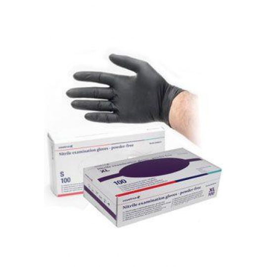 Rukavice hniezdo.vyš.CVET nitril XL/100ks bez púdru, čierne Rukavice hniezdo.vyš.CVET nitril XL/100ks bez púdru, čierne