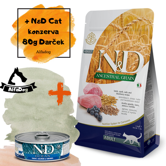 N&D LG CAT Adult Lamb & Blueberry 5kg