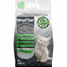 KITTYMAX hrudkující, bezprašný bílý bentonit ALOE VERA  5 l