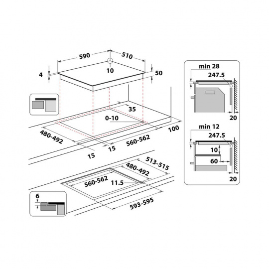 Indukční varná deska HOTPOINT HS 5160C NE