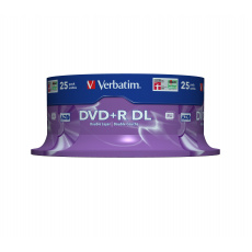 Verbatim DVD+R Double Layer 8x Matt Silver 25pk Spindle 8,5 GB DVD+R DL 25 kusů