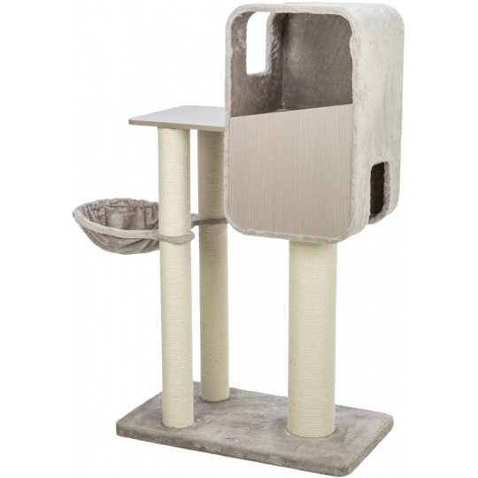 Škrabadlo MARINA, jaskyňa, plošina, hamaka, 132 cm, sivá