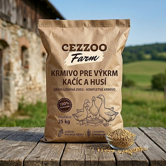 CEZZOO FARM krmivo pre výkrm kačíc a husí - granulovaná zmes 25kg