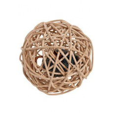 Hračka mačka Myš v prútenej guli so zvukom 10cm KAR Hračka mačka Myš v prútenej guli so zvukom 10cm KAR