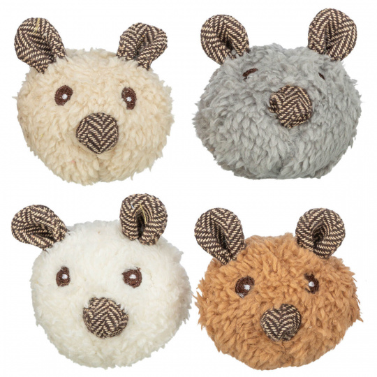 Plyšový medvedík - hlava, s catnipom, 8 cm, rôzne farby