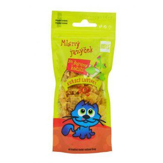 Pochúťka mačacia MAPES kuracie lupienky so šantou 50g Pochúťka mačacia MAPES kuracie lupienky so šantou 50g