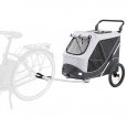 Vozík za bicykel s funkciou rýchleho skladania L 74 x 95 x 103/143 cm, nosnosť max. 30 kg, sivý