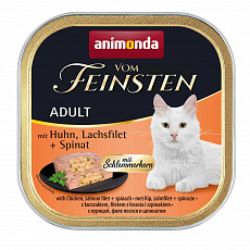 V.Feinsten CORE kuracie, losos filet + špenát pre mačky 100g