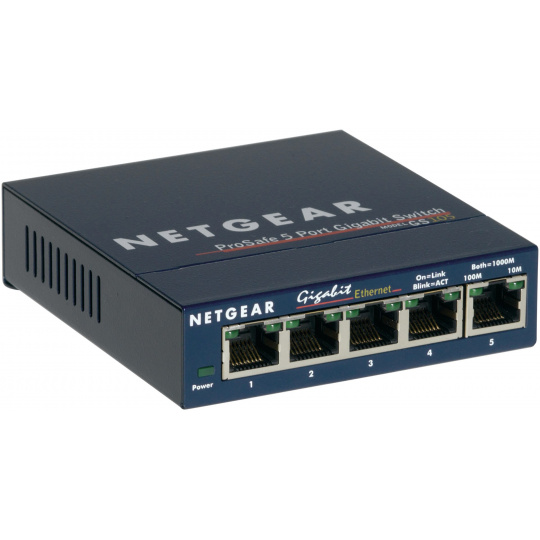 NETGEAR GS105 Nespravované Gigabit Ethernet (10/100/1000) Modrá