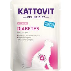 KATTOVIT Feline Diet Diabetes Salmon - mokré krmivo pro kočky - 85g