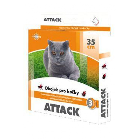 Attack obojok antiparazitárny mačka 35cm Attack obojok antiparazitárny mačka 35cm