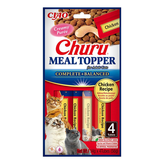 INABA Churu Meal Topper Chicken - pamlsek pro kočky - 4 x 14g