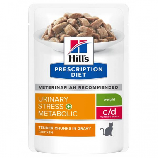 HILLS PD Fe c/d Adult URINARY STRESS+METABOLIC Vrecko 1 bal/12 x 85 g HILLS PD Fe c/d Adult URINARY STRESS+METABOLIC Vrecko 1 bal/12 x 85 g