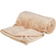 Plyšová deka BARRY, dvojvrstvový zamat, béžová