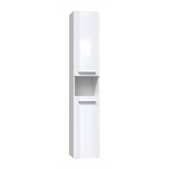 Koupelnová skříňka NEL III 31x30x174 cm, bílá, lesklá
