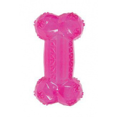 Hračka pes BONE TPR POP kosť 12cm ružová Zolux