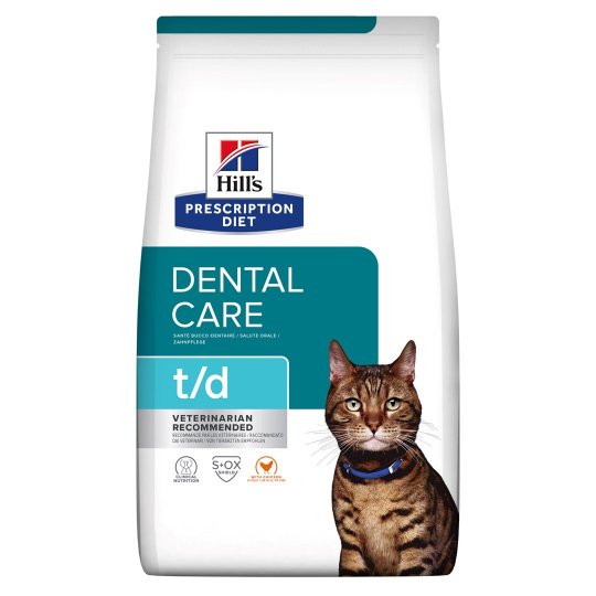 HILL'S PRESCRIPTION DIET Feline t/d Suché krmivo pro kočky Kuřecí maso 1,5 kg