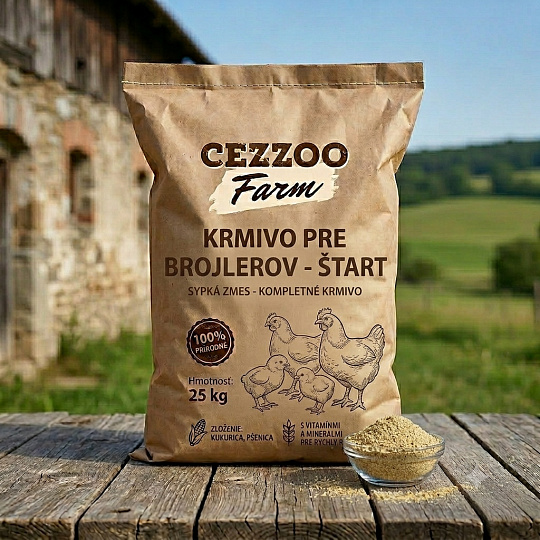 CEZZOO FARM krmivo pre brojlerov - štart sypké 25kg CEZZOO FARM krmivo pre brojlerov - štart sypké 25kg
