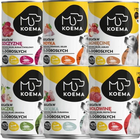 KOEMA Mix of flavors - Mokré krmivo pro psy - 6 x 400 g