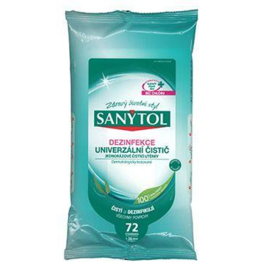 SANYTOL dezinfekčné/univerzálne utierky 72ks SANYTOL dezinfekčné/univerzálne utierky 72ks