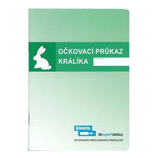 Očkovací preukaz králik Bioveta 1ks Očkovací preukaz králik Bioveta 1ks
