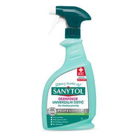 SANYTOL čistič univerz. dezinfekcia PROFESSIONAL 750ml SANYTOL čistič univerz. dezinfekcia PROFESSIONAL 750ml