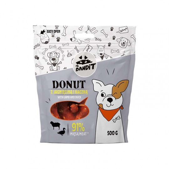 PAN. BANDIT DONUT Jehněčí a kachní - pochoutka pro psy - 500 g