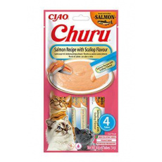 Churu Cat Salmon Recipe with Scallop Flavour 4x14g Churu Cat Salmon Recipe with Scallop Flavour 4x14g