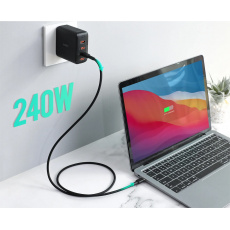 AUKEY CB-SCC241 USB-C Power Delivery PD 240W 5A 20V 1m Nylon Černá