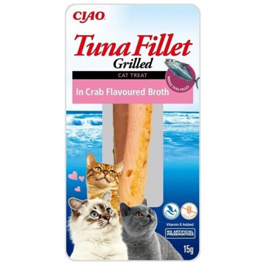 Pamlsok Inaba Churu Grilled cat Tuniak v krabom vývare 12 ks 180 g