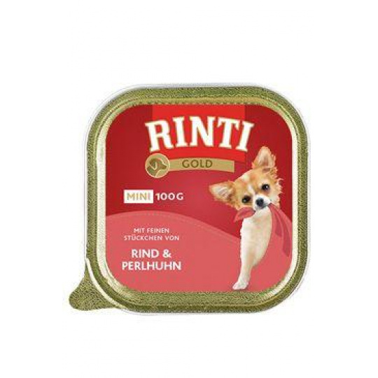 Rinti Dog Gold Mini vanička hovädzie+perlička 100g
