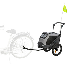 Vozík za bicykel s funkciou rýchleho skladania, S: 58 x 93 x 74/114 cm, nosnosť max. 15 kg, sivá