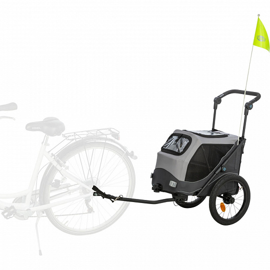 Vozík za bicykel s funkciou rýchleho skladania, S: 58 x 93 x 74/114 cm, nosnosť max. 15 kg, sivá