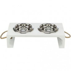 BE NORDIC bar s miskami, 2 × 0,4 l/ø 14 cm/38 × 18 × 10 cm, MDF/nerez, biela BE NORDIC bar s miskami, 2 × 0,4 l/ø 14 cm/38 × 18 × 10 cm, MDF/nerez, biela