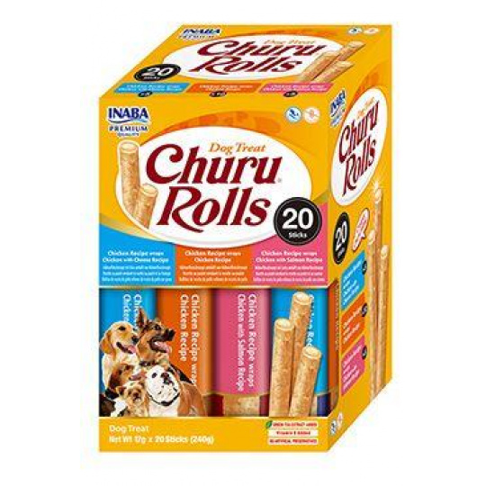 Churu Dog BOX Rolls Chicken wraps Variety 20x12g Churu Dog BOX Rolls Chicken wraps Variety 20x12g