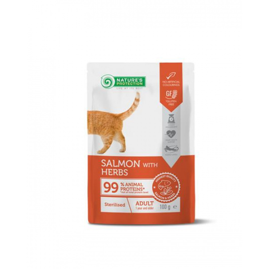 Natures P KAPSULE cat adult sterilised salmon & herbs 22 x 100 g Natures P KAPSULE cat adult sterilised salmon & herbs 22 x 100 g