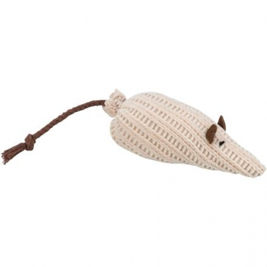 Myška tkaná s catnipom, 12 cm, béžová Myška tkaná s catnipom, 12 cm, béžová