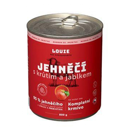 Louie Dog konz. Jahňacie s morčacím, jablk.prebiotiká 800g