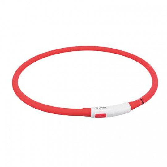 Flash USB svietiaci obojok XS-XL 70 cm / 10 mm, - červená (RP 2,10 €)