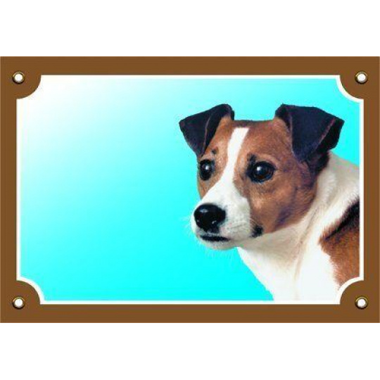 Farebná ceduľka Pozor pes, Jack Russel teriér Farebná ceduľka Pozor pes, Jack Russel teriér