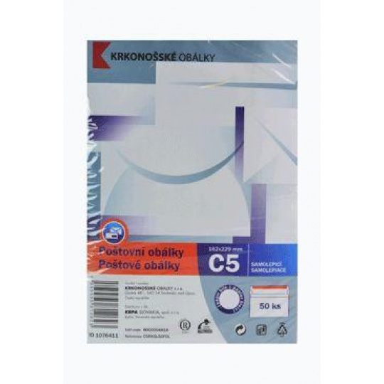 Obálka biela samolepiaca C5 50ks 162x229mm Obálka biela samolepiaca C5 50ks 162x229mm