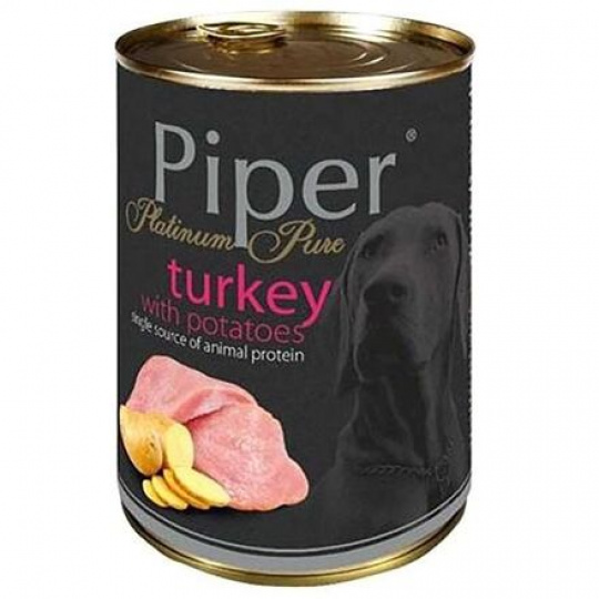PIPER PLATINUM PURE morka so zemiakmi, konzerva pre psy, 400 g