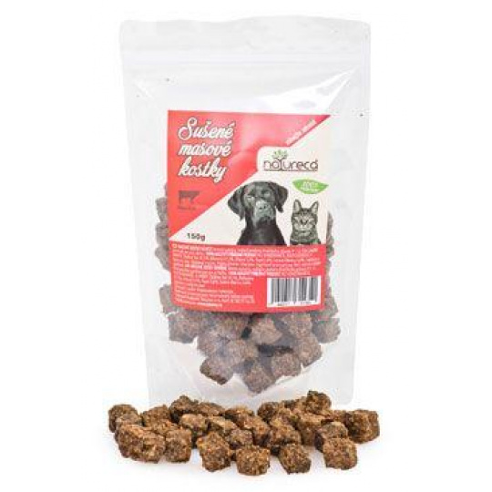 NATURECA pochúťka Mäsové kocky Hovädzie, 100% mäso 150g NATURECA pochúťka Mäsové kocky Hovädzie, 100% mäso 150g